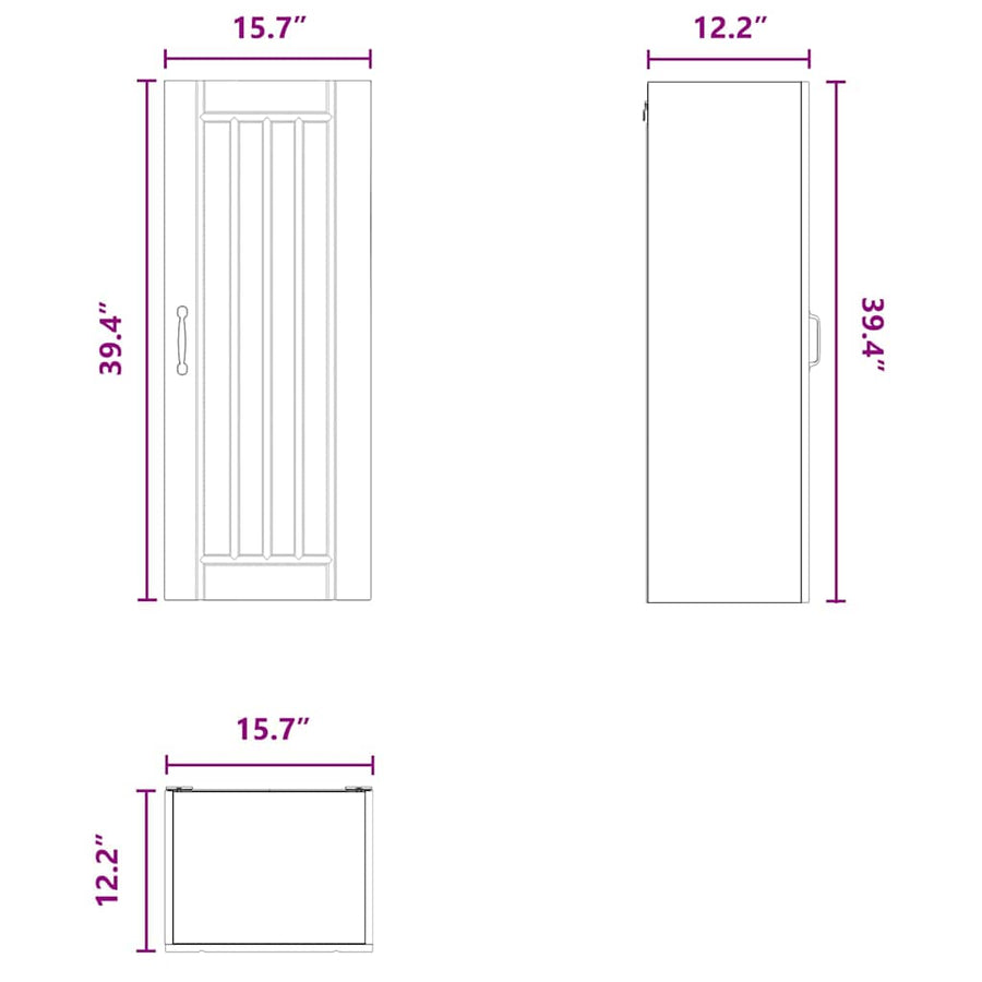 Wall Cabinet LUCCA White 40 x 31 x 100 cm Engineered Wood