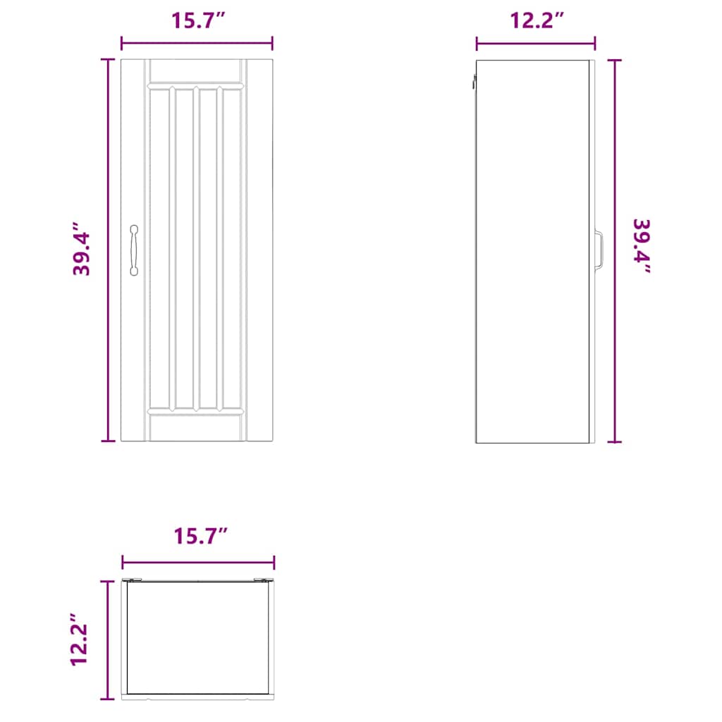 Wall Cabinet LUCCA Black 40 x 31 x 100 cm Engineered Wood