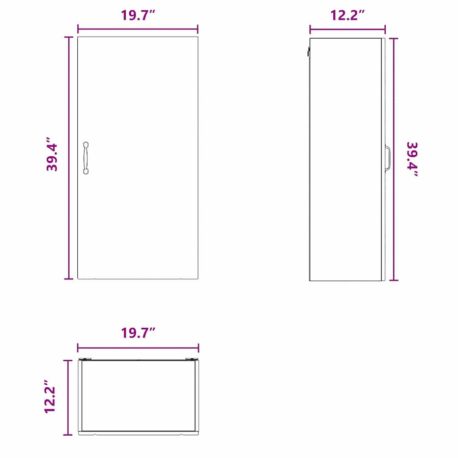 Wall Cabinet LUCCA Black 50 x 31 x 100 cm Engineered Wood