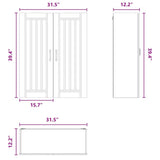 Wall Cabinet LUCCA White 80 x 31 x 100 cm Engineered Wood