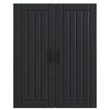 Wall Cabinet LUCCA Black 80 x 31 x 100 cm Engineered Wood - Rear View