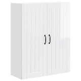 Wall Cabinet LUCCA High Gloss White 80 x 31 x 100 cm - Front View