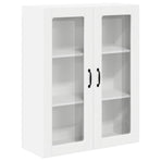 Wall Glass Cabinet LUCCA White 80 x 31 x 100 cm Engineered Wood