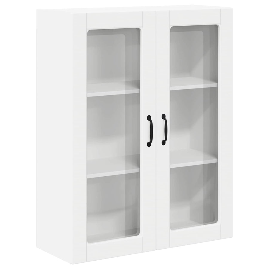 Wall Glass Cabinet LUCCA White 80 x 31 x 100 cm Engineered Wood