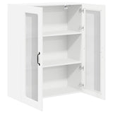 Wall Glass Cabinet LUCCA White 80 x 31 x 100 cm Engineered Wood - 45-Degree Angle