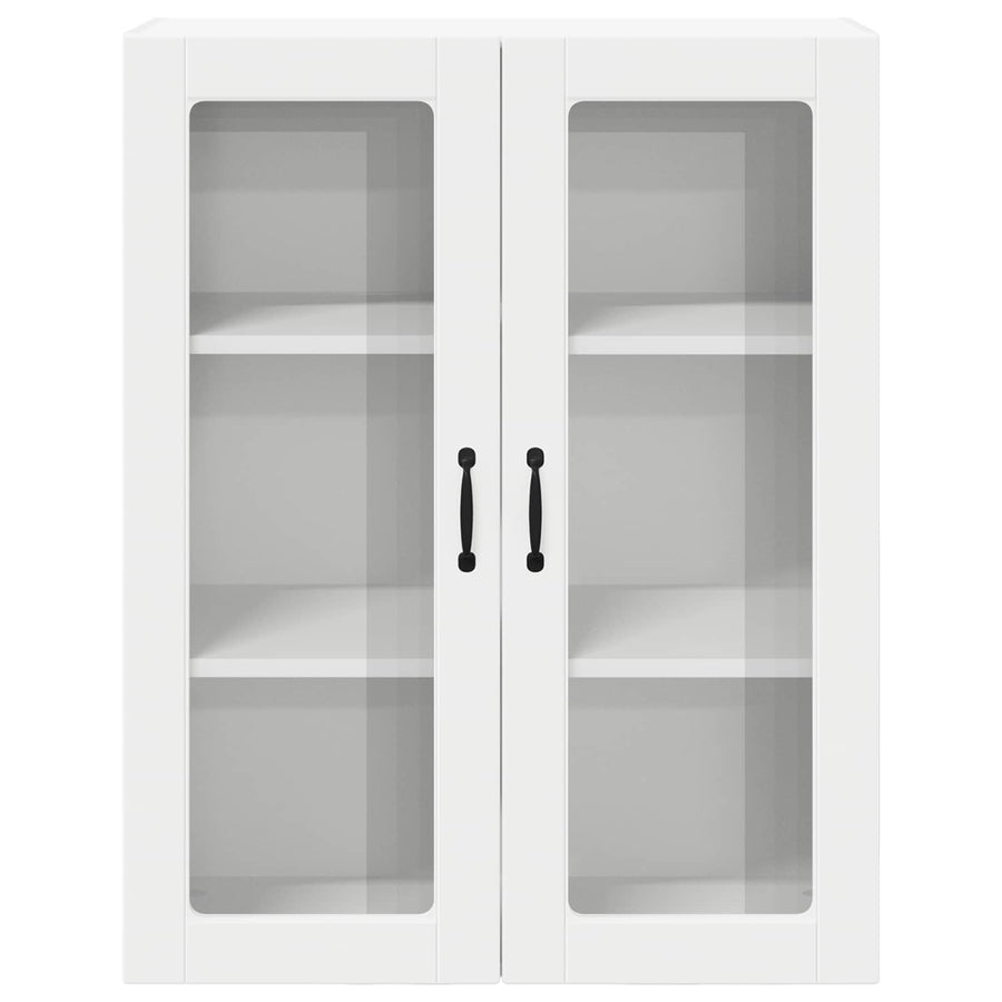 Wall Glass Cabinet LUCCA White 80 x 31 x 100 cm Engineered Wood