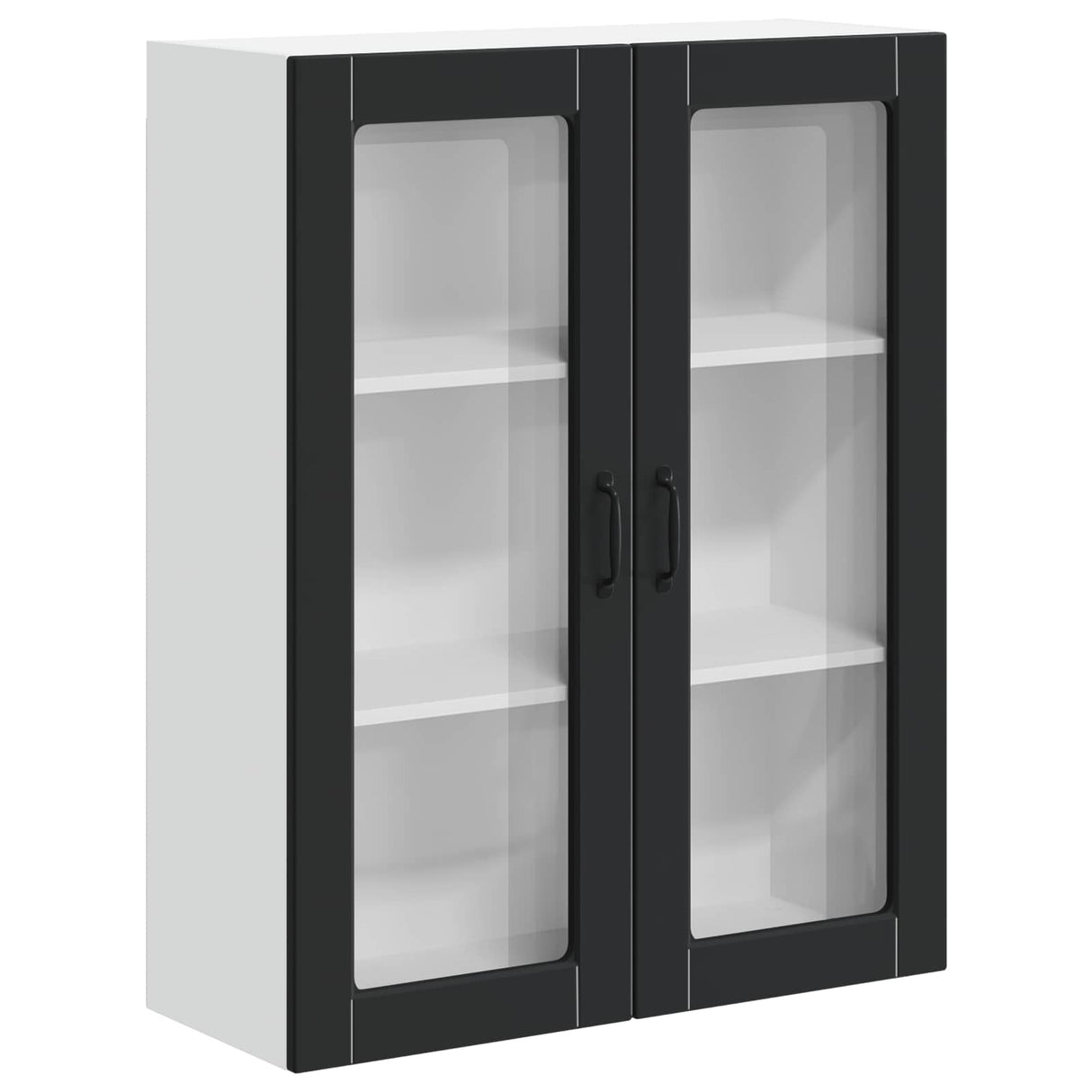 Wall Glass Cabinet LUCCA Black 80 x 31 x 100 cm Engineered Wood