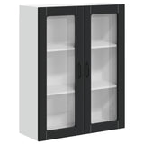 Wall Glass Cabinet LUCCA Black 80 x 31 x 100 cm Engineered Wood