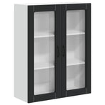 Wall Glass Cabinet LUCCA Black 80 x 31 x 100 cm Engineered Wood
