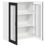 Wall Glass Cabinet LUCCA Black 80 x 31 x 100 cm Engineered Wood