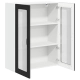 Wall Glass Cabinet LUCCA Black 80 x 31 x 100 cm Engineered Wood - 45-Degree Angle