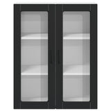 Wall Glass Cabinet LUCCA Black 80 x 31 x 100 cm Engineered Wood
