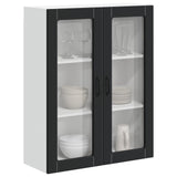 Wall Glass Cabinet LUCCA Black 80 x 31 x 100 cm Engineered Wood