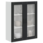 Wall Glass Cabinet LUCCA Black 80 x 31 x 100 cm Engineered Wood
