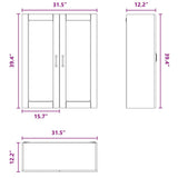 Wall Glass Cabinet LUCCA Black 80 x 31 x 100 cm Engineered Wood - Extra Image
