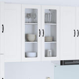 Wall Glass Cabinet LUCCA High Gloss White 80 x 31 x 100 cm