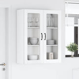 Wall Glass Cabinet LUCCA High Gloss White 80 x 31 x 100 cm