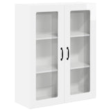 Wall Glass Cabinet LUCCA High Gloss White 80 x 31 x 100 cm