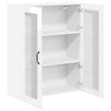 Wall Glass Cabinet LUCCA High Gloss White 80 x 31 x 100 cm - 45-Degree Angle