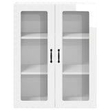 Wall Glass Cabinet LUCCA High Gloss White 80 x 31 x 100 cm