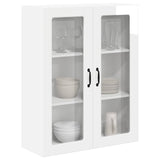 Wall Glass Cabinet LUCCA High Gloss White 80 x 31 x 100 cm