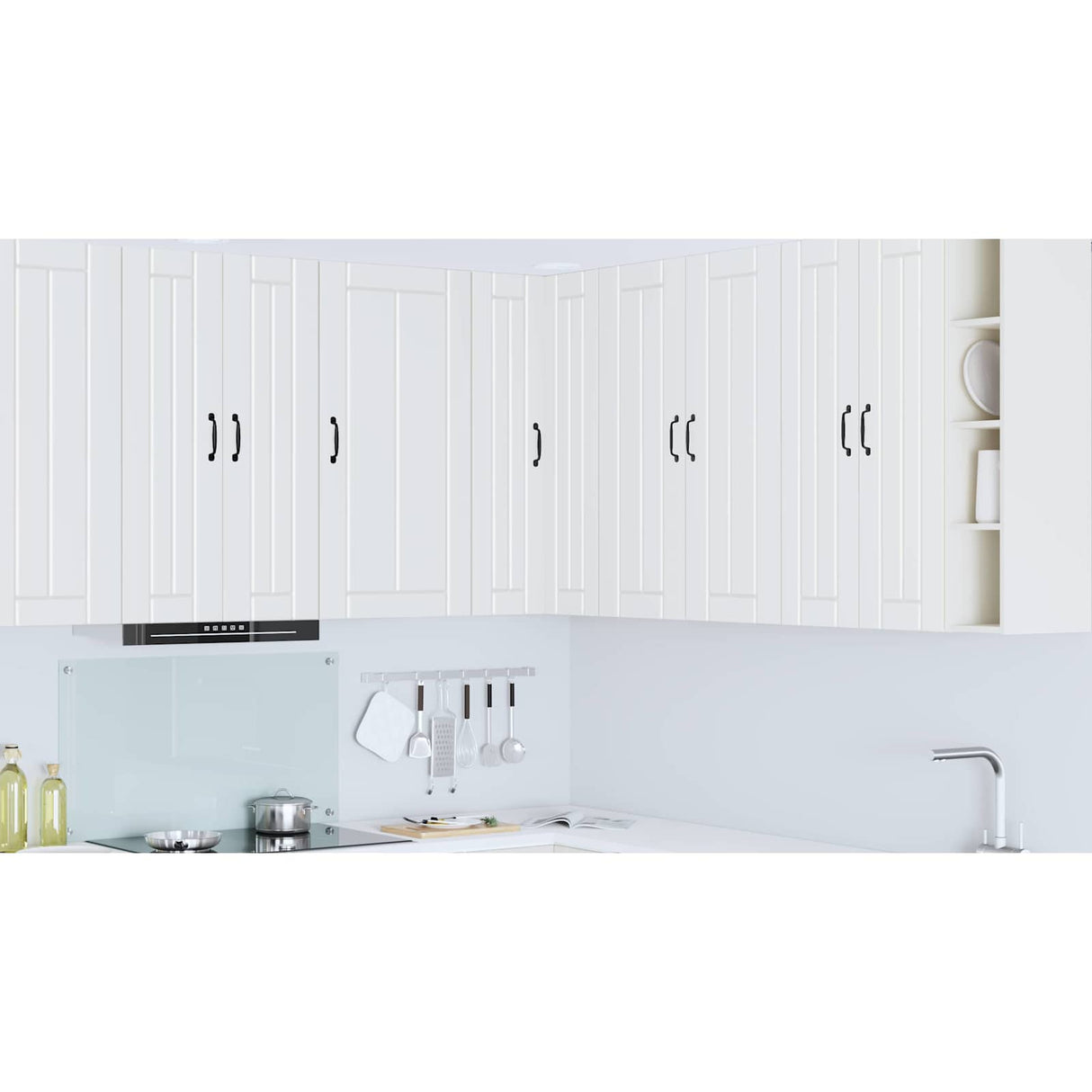 Wall Corner Cabinet LUCCA White 57 x 57 x 100 cm