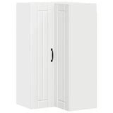 Wall Corner Cabinet LUCCA White 57 x 57 x 100 cm - Front View