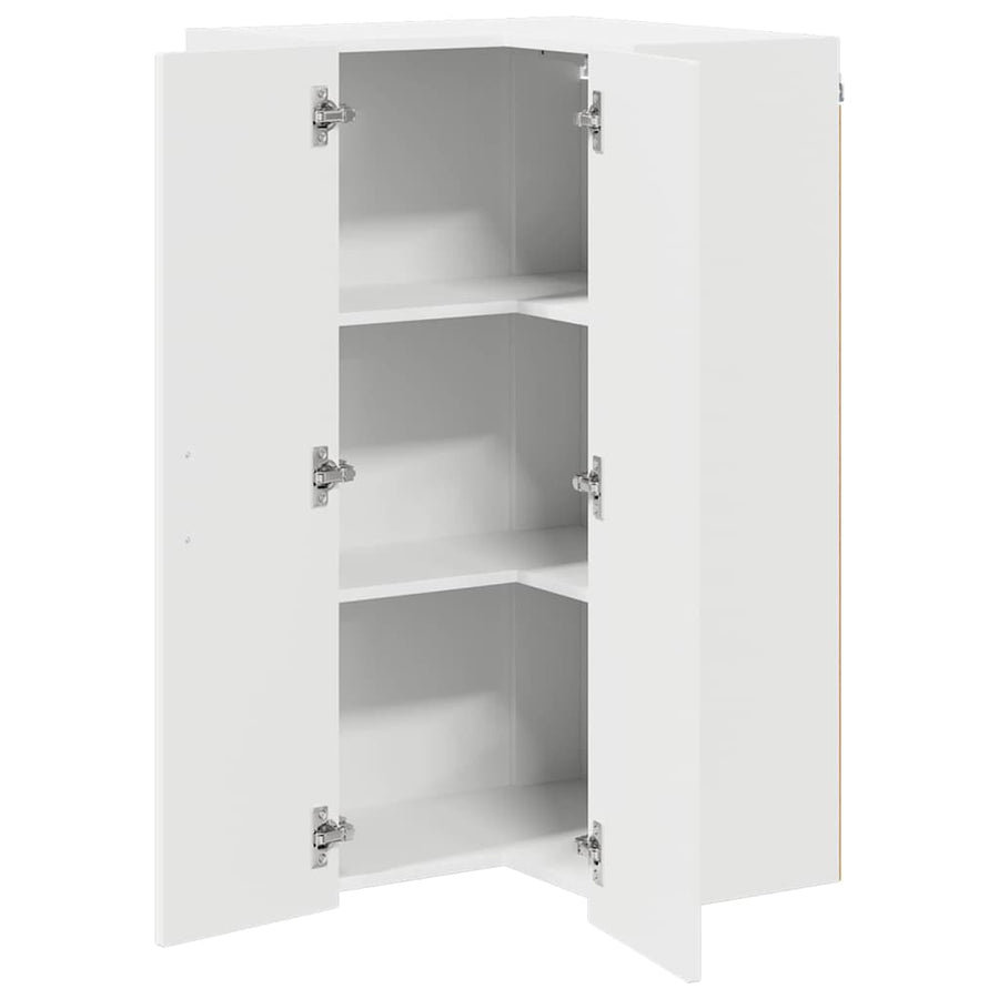 Wall Corner Cabinet LUCCA White 57 x 57 x 100 cm