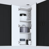 Kitchen Wall Cabinet Black 57 x 57 x 100 cm Engineered Wood - Top-Down View