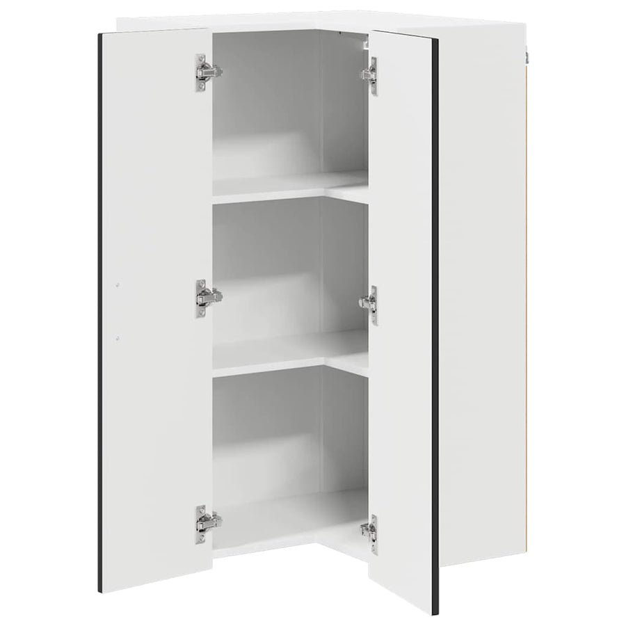 Wall Corner Cabinet LUCCA Black 57 x 57 x 100 cm
