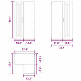 Wall Corner Cabinet LUCCA Black 57 x 57 x 100 cm