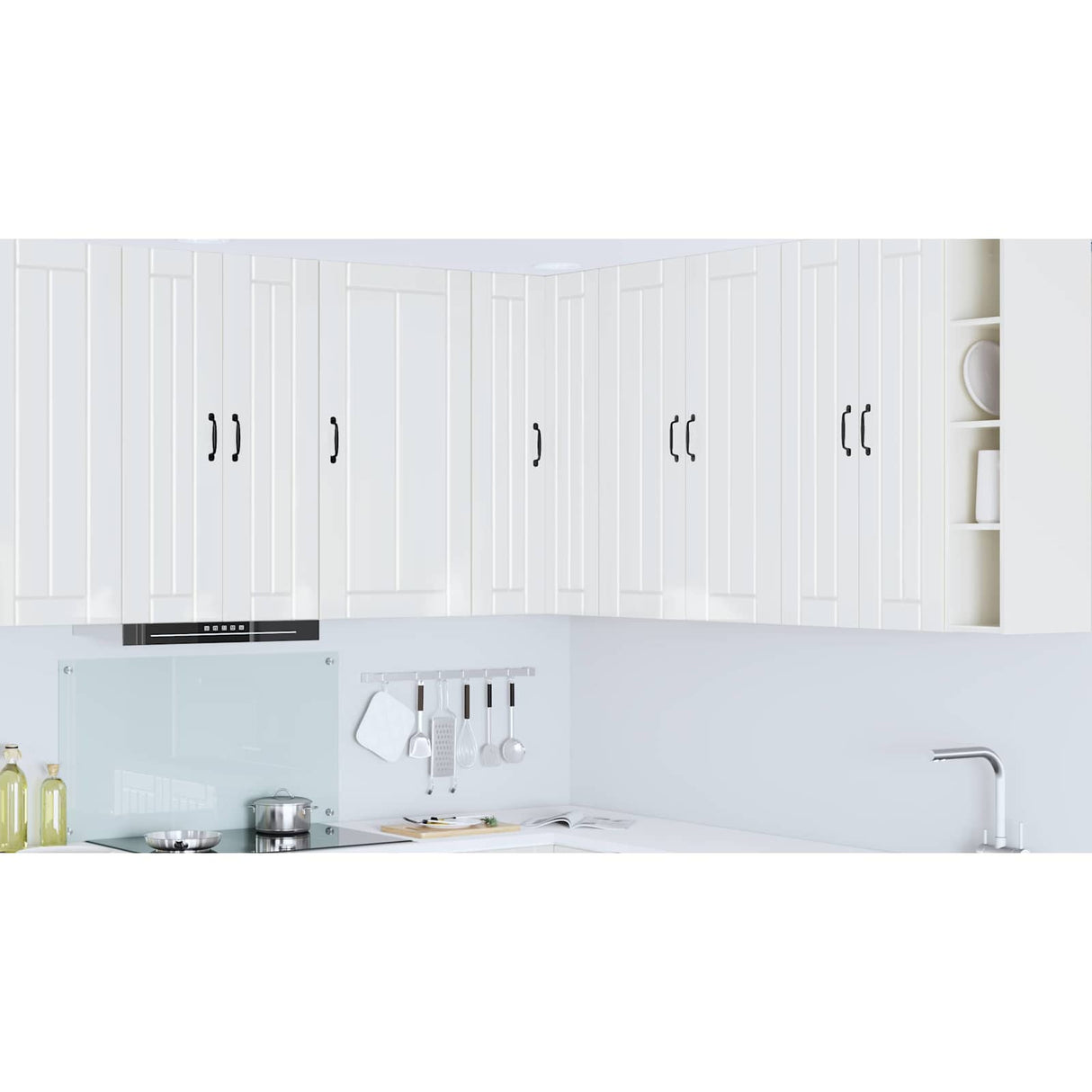 Wall Corner Cabinet LUCCA High Gloss White 57 x 57 x 100 cm