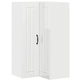 Wall Corner Cabinet LUCCA High Gloss White 57 x 57 x 100 cm - Front View