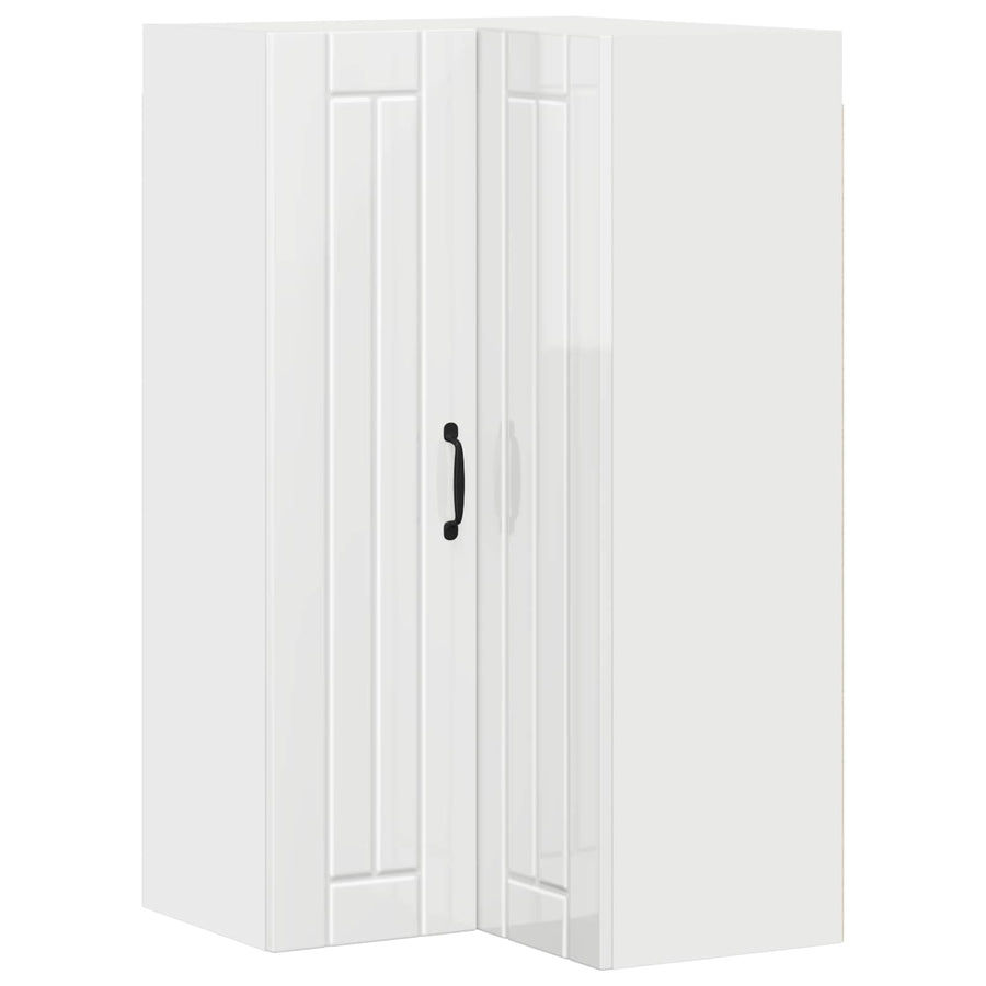 Wall Corner Cabinet LUCCA High Gloss White 57 x 57 x 100 cm