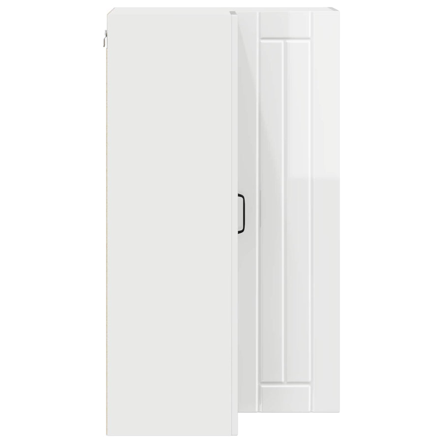 Wall Corner Cabinet LUCCA High Gloss White 57 x 57 x 100 cm