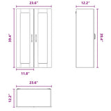 Wall Glass Cabinet LUCCA White 60 x 31 x 100 cm Engineered Wood - Extra Image