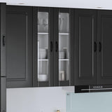 Wall Glass Cabinet LUCCA Black 60 x 31 x 100 cm Engineered Wood