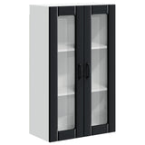 Wall Glass Cabinet LUCCA Black 60 x 31 x 100 cm Engineered Wood - Front View