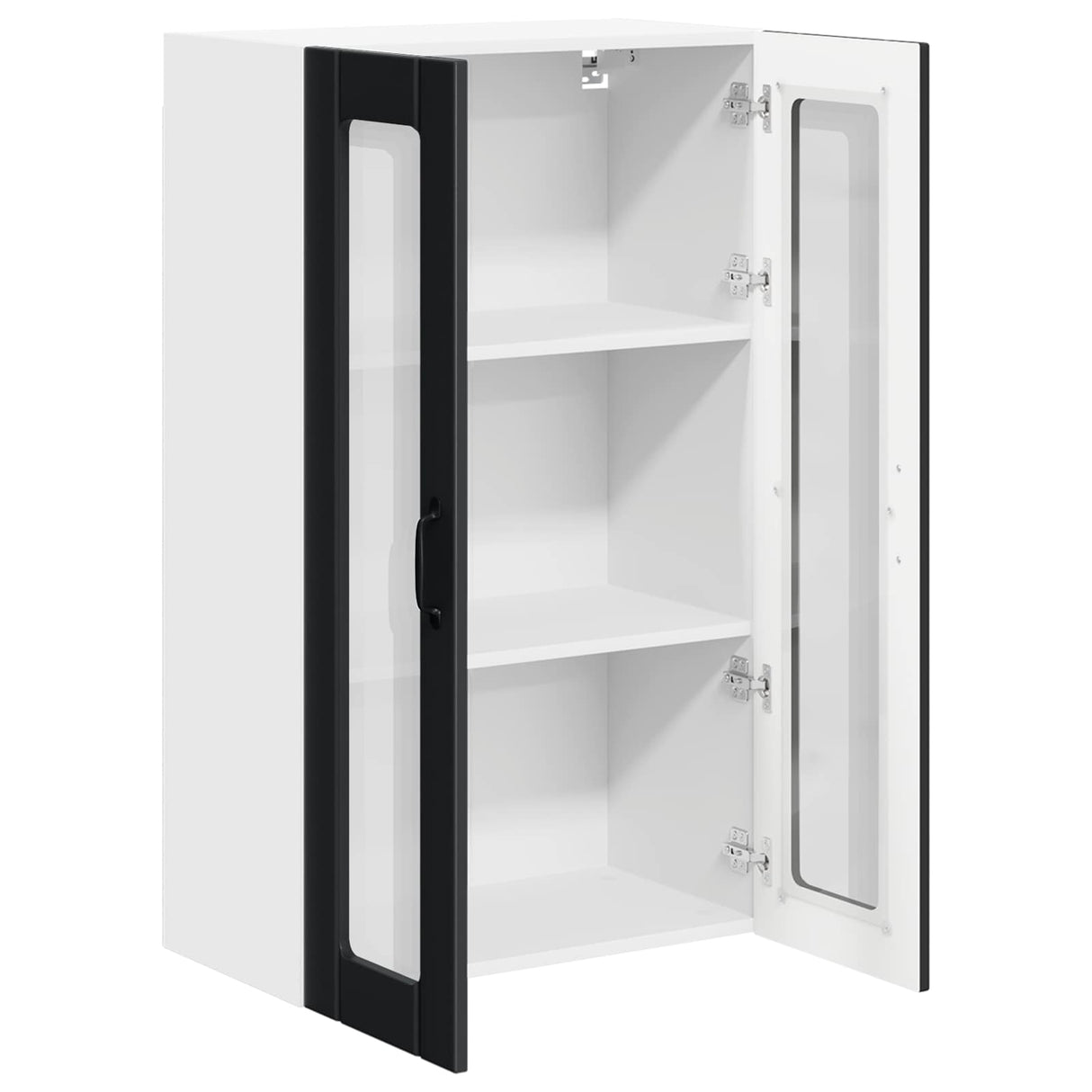 Wall Glass Cabinet LUCCA Black 60 x 31 x 100 cm Engineered Wood