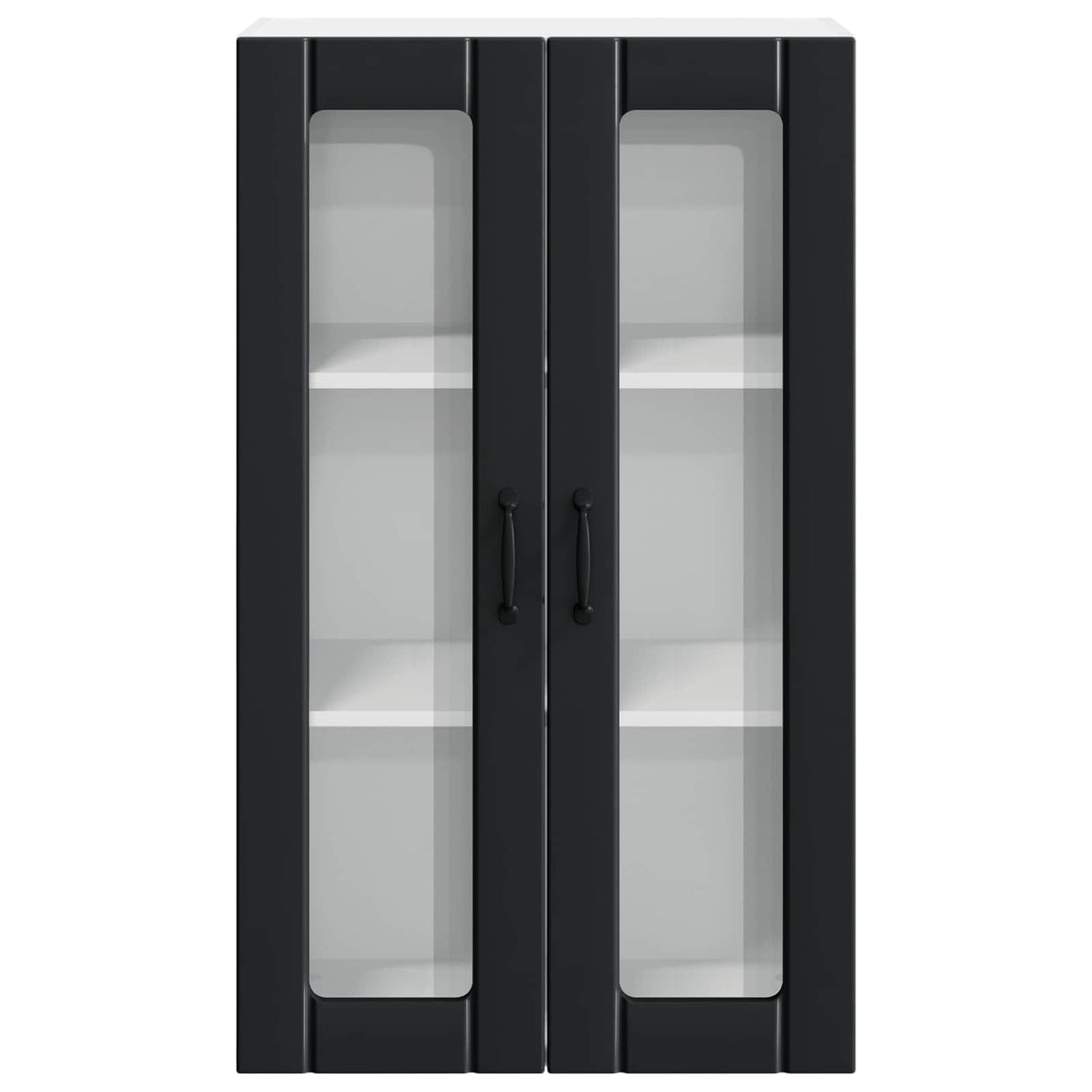 Wall Glass Cabinet LUCCA Black 60 x 31 x 100 cm Engineered Wood