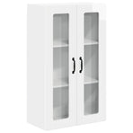 Wall Glass Cabinet LUCCA High Gloss White 60 x 31 x 100 cm