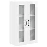 Wall Glass Cabinet LUCCA High Gloss White 60 x 31 x 100 cm - Front View