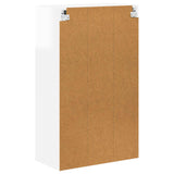 Wall Glass Cabinet LUCCA High Gloss White 60 x 31 x 100 cm - Low Angle