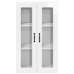Wall Glass Cabinet LUCCA High Gloss White 60 x 31 x 100 cm
