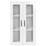 Wall Glass Cabinet LUCCA High Gloss White 60 x 31 x 100 cm - Rear View