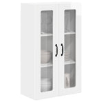 Wall Glass Cabinet LUCCA High Gloss White 60 x 31 x 100 cm