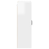 Wall Glass Cabinet LUCCA High Gloss White 60 x 31 x 100 cm - Close-Up Angle