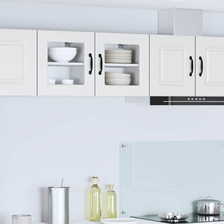 Wall Glass Cabinet PORTO White 40 x 31 x 40 cm Engineered Wood