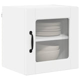 Wall Glass Cabinet PORTO 2 pcs White 40 x 31 x 40 cm - Side View