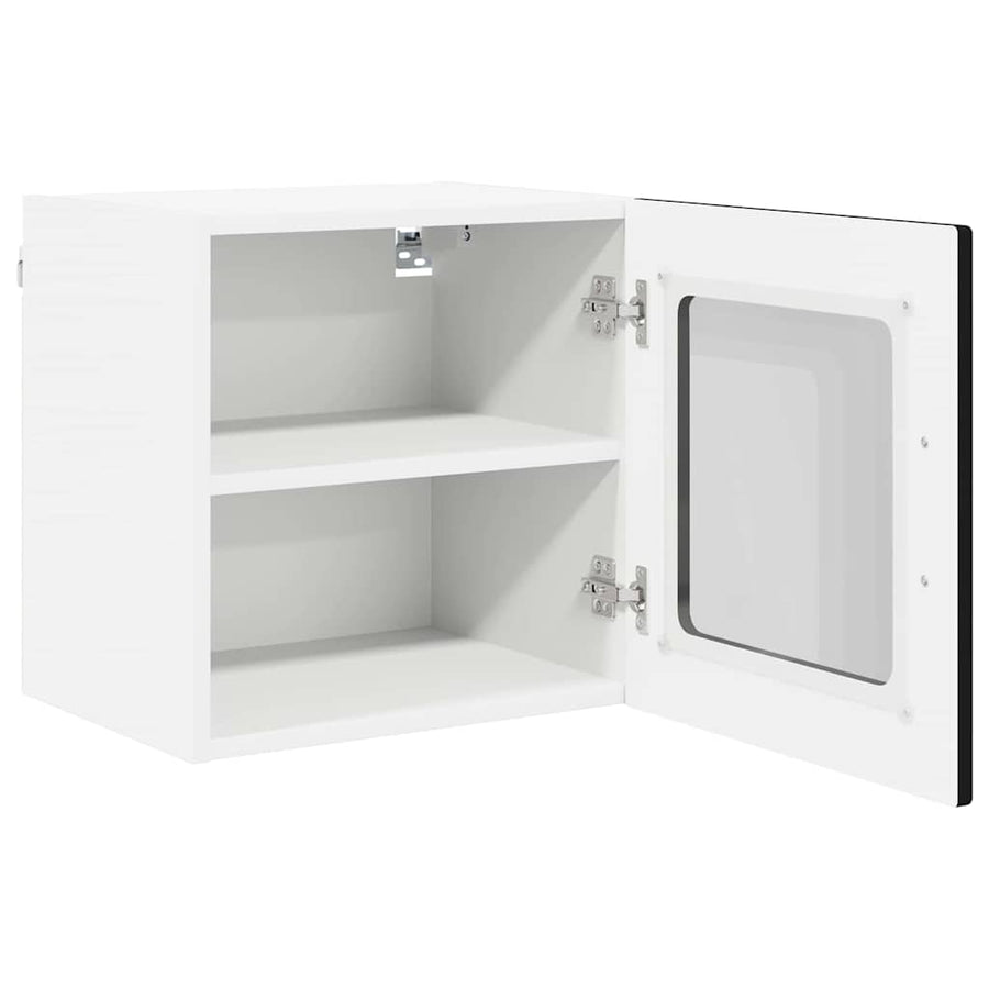 Wall Glass Cabinet PORTO Black 40 x 31 x 40 cm Engineered Wood